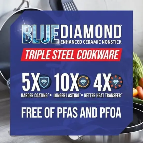 Köksset - Blue Diamond - Triple Steel - Rostfritt Stål - Non-stick Beläggning - 11 Delar