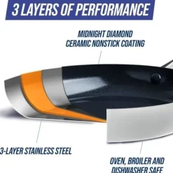 Köksset - Blue Diamond - Triple Steel - Rostfritt Stål - Non-stick Beläggning - 11 Delar