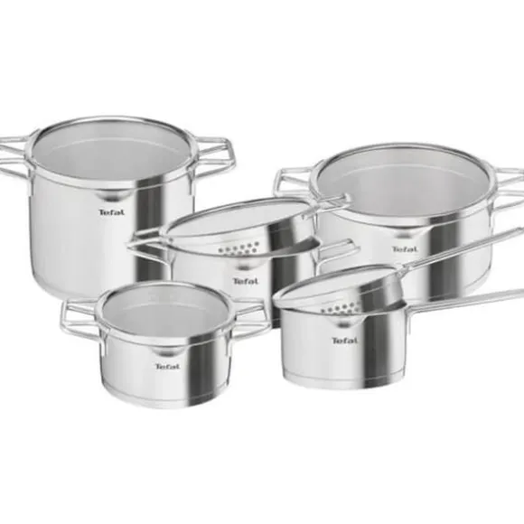 Köksset - TEFAL - Nordica - 10 delar - Rostfritt stål - Siktande lock