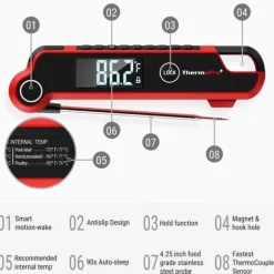 Kökstermometer - Thermopro - TP620 - Snabb avläsning - Bakgrundsbelyst LCD-skärm - IP65 vattentålig