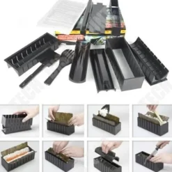 Köksverktyg - TD® - Set med 10 delar - Sushi-tillverkning - Svart färg - Material ABS