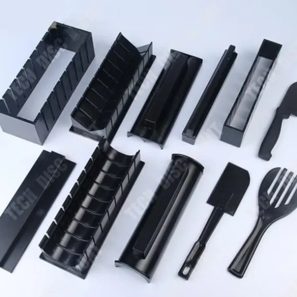 Köksverktyg - TD® - Tio delar - Sushitillverkning - Svart färg - Material ABS