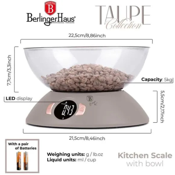 KÖKSVÅG MED SKÅL BERLINGER HAUS BH-9616 TAUPE