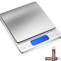 Köksvåg - Milligramvåg - Elektronisk våg - 0,01 till 500 gram - Silver