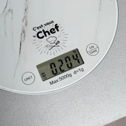 Köksvåg - VARUMÄRKE - Digital Rund - Precision 1g - Kapacitet 5kg - Marmor Effekt