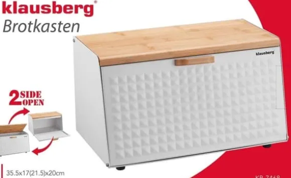 Klausberg brödlåda i trä och stål (KB-7468)