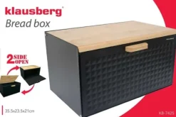 KLAUSBERG DUBBELSIDIG BRÖDBOX KB-7425 mattsvart