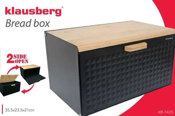 KLAUSBERG DUBBELSIDIG BRÖDBOX KB-7425 mattsvart