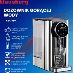 KLAUSBERG KB-7880 2,7L varmvattenautomat med temperaturkontroll