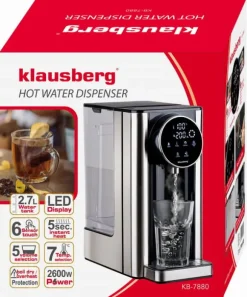 KLAUSBERG KB-7880 2,7L varmvattenautomat med temperaturkontroll