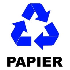 Klistermärke korgskylt avfallssortering PAPPER 25X25