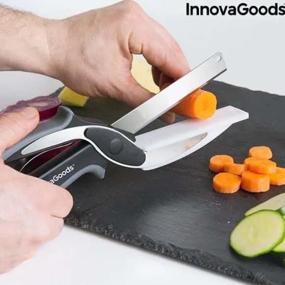 Kniv-sax med integrerad mini skärbräda InnovaGoods