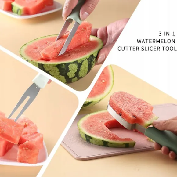 KNIVSkärare/skivare för att skära vattenmelonfrukter, set om 3