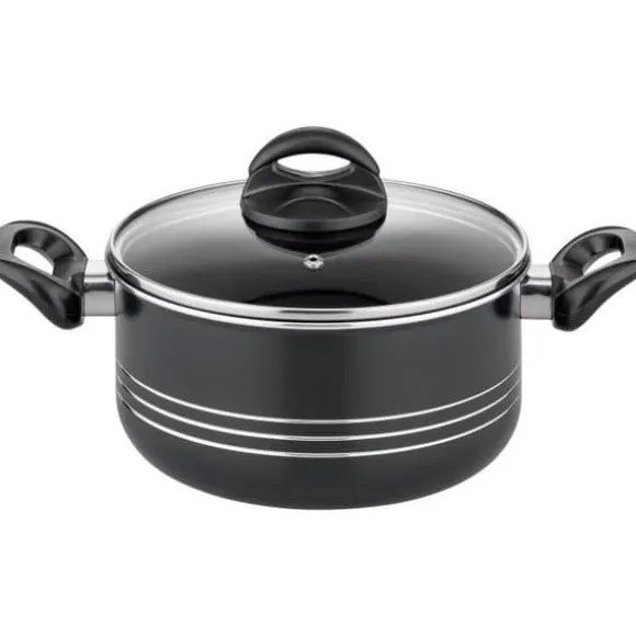 Kokkärlsset - Induktion - GSW - MILANO NERO - 15 delar - Massiv aluminium - Svart