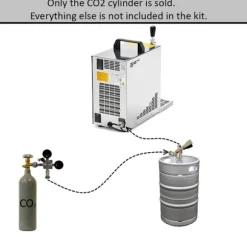 Koldioxid, CO2 flaska - 0,5 kg, utan flaskbur - Gasflaska, Kolsyreflaska, Kolsyrecylinder, Kolsyrebehållare, Kolsyrepatroner
