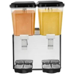 Kommersiell dryckedispenser 18L, 2 tankar, kall juice, effektiv servering, hållbar design, perfekt för caféer