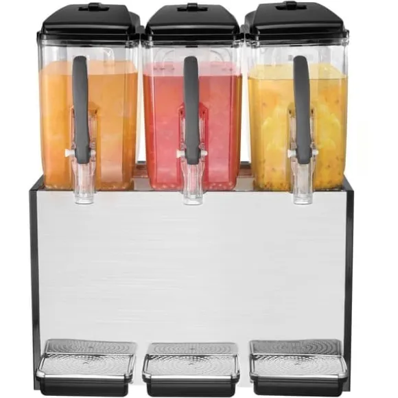 Kommersiell dryckedispenser 12L x 3 tankar, hög kapacitet, kall juice, perfekt för caféer och restauranger