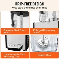 Kommersiell Dryckesdispenser 12L, Kall Juice, Isdryckesdispenser för Fest, Hållbar, Effektiv, Lätt Användning, Perfekt för Evenemang