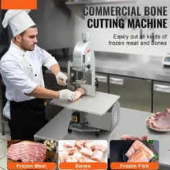 Kommersiell elektrisk köttbandsåg 1800W, rostfritt stål, högpresterande, effektiv köttbearbetning, perfekt för professionella kök