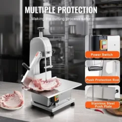 Kommersiell elektrisk köttbandsåg 1800W, rostfritt stål, högpresterande, effektiv köttbearbetning, perfekt för professionella kök