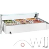 Kommersiell elektrisk matvärmare, bänkskiva, buffé 9*5Qt, glasdisk, effektiv för restauranger och catering