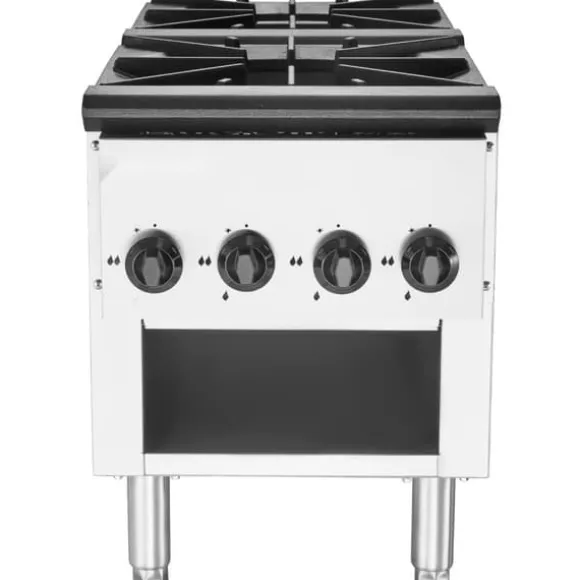 Kommersiell gasspis 2 brännare, bänkskiva, varmplatta, energieffektiv, snabb uppvärmning, perfekt för restauranger och catering