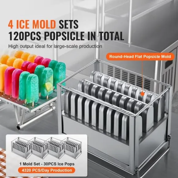 Kommersiell Glassmaskin 4 Formset - 120 STS Glasspinnar tillverkare, snabb och effektiv isglassproduktion