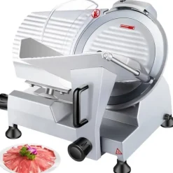 Kommersiell köttskärare 320 W, elektrisk Deli-matskärare med 12" kolstålblad, justerbar tjocklek för kött och grönsaker.