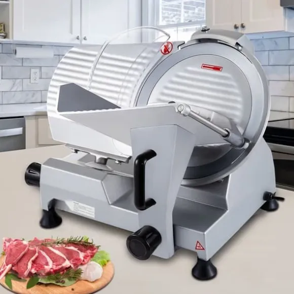 Kommersiell köttskärare 320 W, elektrisk Deli-matskärare med 12" kolstålblad, justerbar tjocklek för kött och grönsaker.