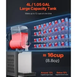 Kommersiell Slushy Maskin 4L, Margarita, Smoothie, Frossen Dryckstillverkare, Snabb Frysning, Perfekt för Fest, Enkel Att Använda