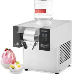 Kommersiell Snöflingaismaskin 375LBS/24H, Modell i Rostfritt Stål, Perfekt för Glassframställning