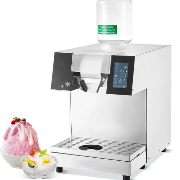 Kommersiell snöflingaismaskin 397LBS/24H, rostfritt stål, hög kapacitet, hållbar design för glass, perfekt för restauranger och caféer.