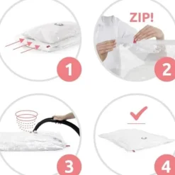 KOMPAKTOR Förpackning med 10 kompressionspåsar - Storlek M - Transparent