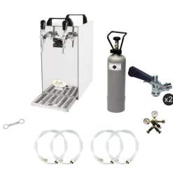 Komplett set - Öltapp - kontakt 40 två linjer torr kylare, run kylare 50 liter/h, KEG:5 liters adapter, KEG 2:Type M