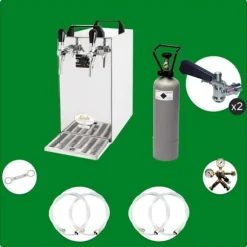 Komplett set - Öltapp - kontakt 40 två linjer torr kylare, run kylare 50 liter/h, KEG:Type G, KEG 2:Type D
