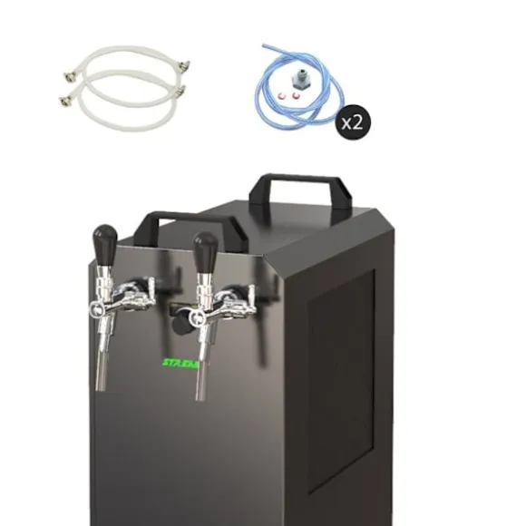 Komplett set - Öltapp STREAM 80K med luftpump, ölväska, genomströmningskylare, 2-linjers torrkylare, KEG 2:Type M, KEG:NC Adapter