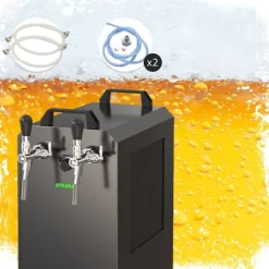 Komplett set - Öltapp STREAM 80K med luftpump, ölväska, genomströmningskylare, 2-linjers torrkylare, KEG:Type A, KEG 2:NC Adapter