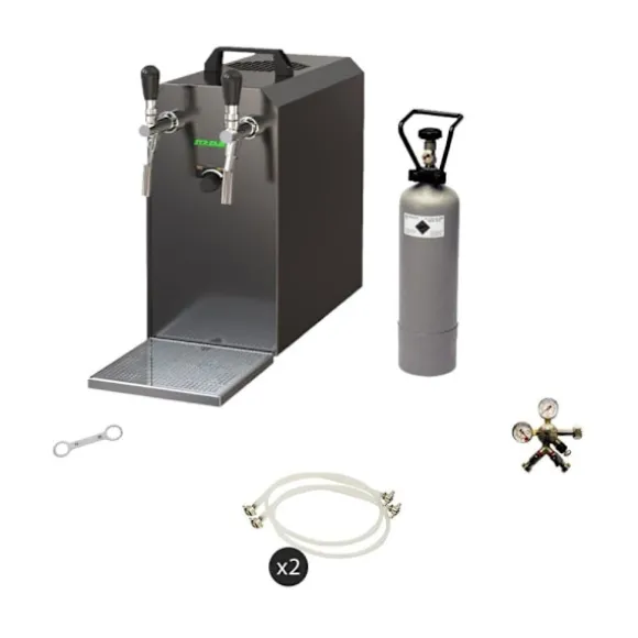 Komplett set - Öltapp - Stream 50 två linjer torr kylare, run kylare 50 liter/h, KEG:NC Adapter, KEG 2:KeyKeg