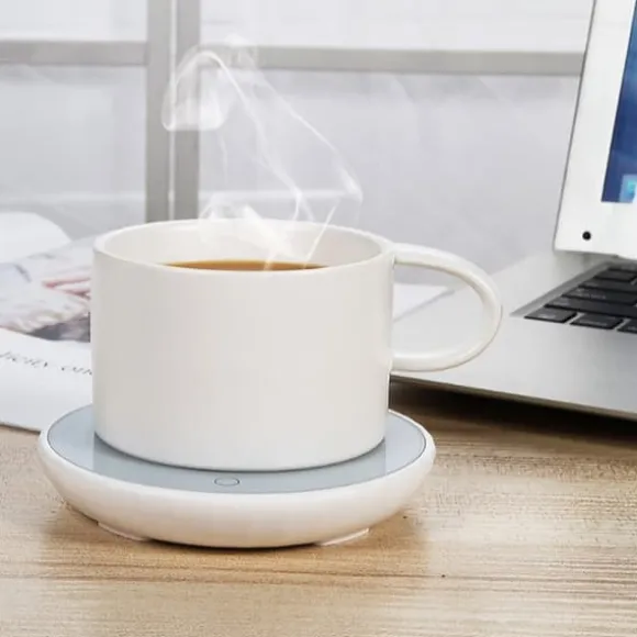 Koppvärmare Värmematta för te, kaffe, mjölk, hemmakontor (EU-kontakt 220V)