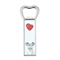 Korthårig foxterrier - flasköppnare med en hund, personlig kylöppnare, unik present till en man från Art-Dog