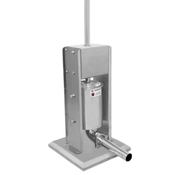 Korvstoppare 5 L Rostfritt Stål med 5 x Korvhorn Manuell Korvstoppningsmaskin Kommersiell Professionell Storkök Restaurang Hemmabruk Slakteri