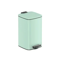 Kosmetikbehållare 8 liter med lock, stål, mintgrön, 23,9 x 19,3 x 33,5 cm (L x B x H) Totalhöjd (med locket öppet): 52,2 cm Innermått hinken: 19,3