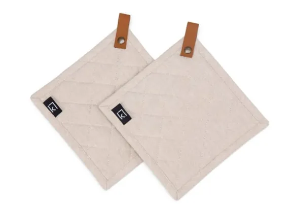 Kosta Linneväfveri Grytlappar 2-pack, Sand