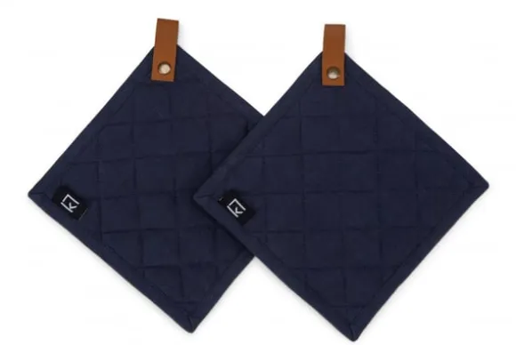 Kosta Linneväfveri Grytlappar 2-pack, Marinblå