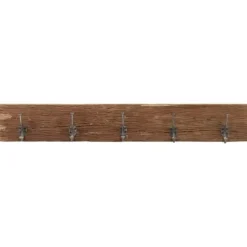 Kroklist med 5 krokar 100x2,5x15 cm massivt återvunnet trä