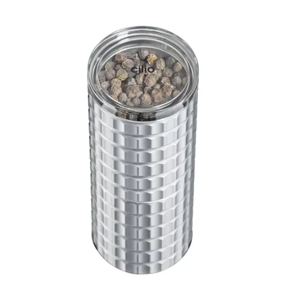 Kryddkvarn, aluminium/keramik, diameter 4,5 x 12,5 cm, metallisk / Cilio