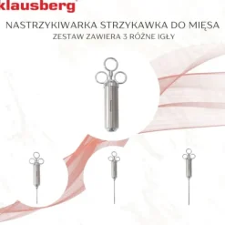 Köttbetsspruta 60ml stål KLAUSBERG KB-7842