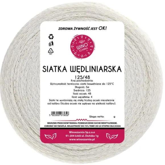 Köttnät för rökning av skinka och kött 125/48 - 50m