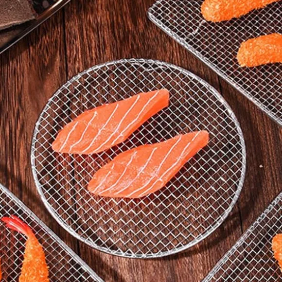 Kylgaller för bakning Rostfritt ståltråd Grillgaller Hög temperaturbeständig Ugnssäker för matlagning Stekning Grillning Stor Rund 18 cm