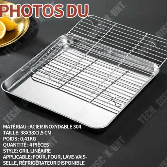 Kylgaller - Inox - 38x38cm - 4-pack - Värmeresistent - Mångsidig